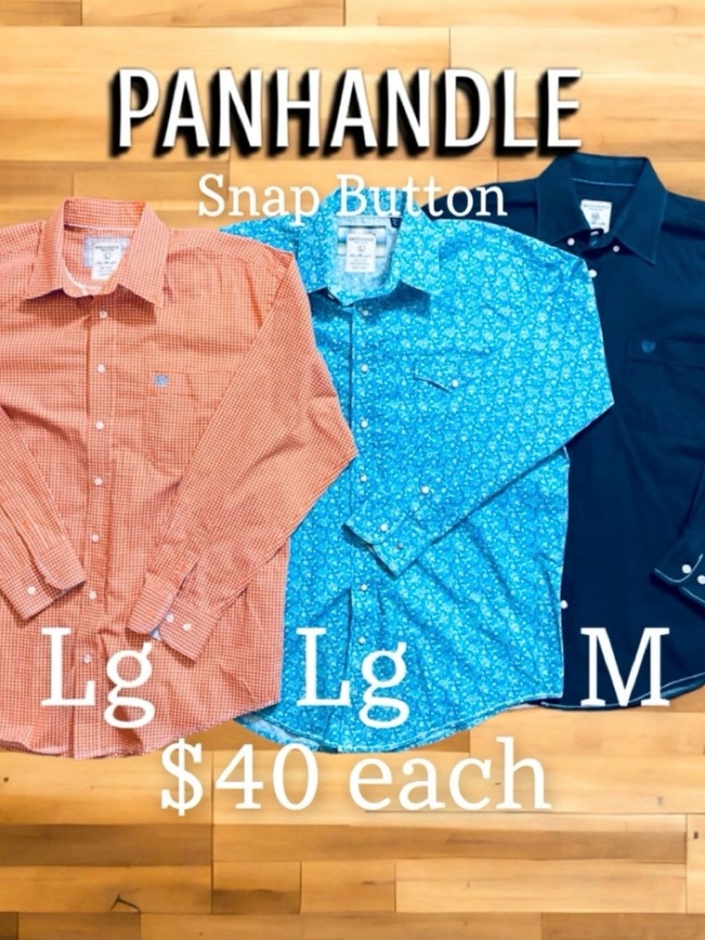 Panhandle Men’s Blue Snap-Button Shirt